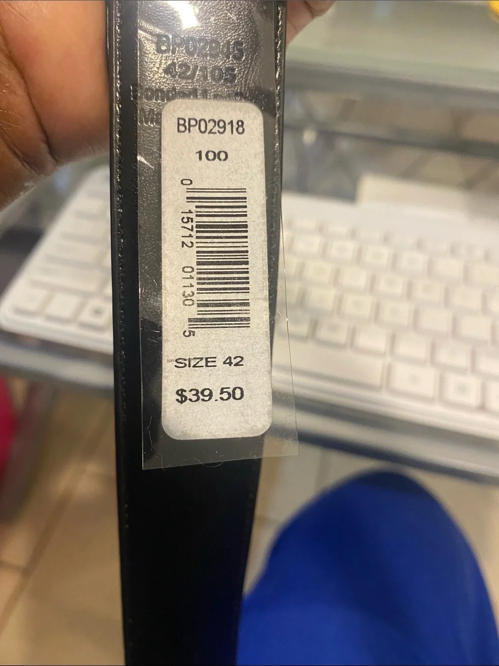Size 42 Bonded Leather Belt New With Tags unisex